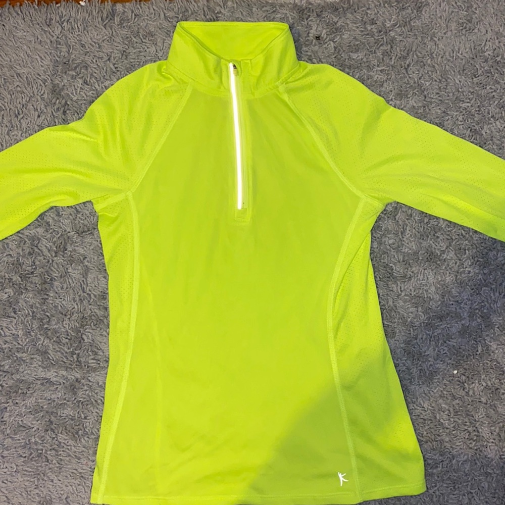 Neon yellow-green running zip-up